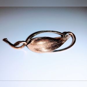 Vintage Van Dell Floral Brooch Pin 12KGF Yellow Gold Filled 2.75x1.25"